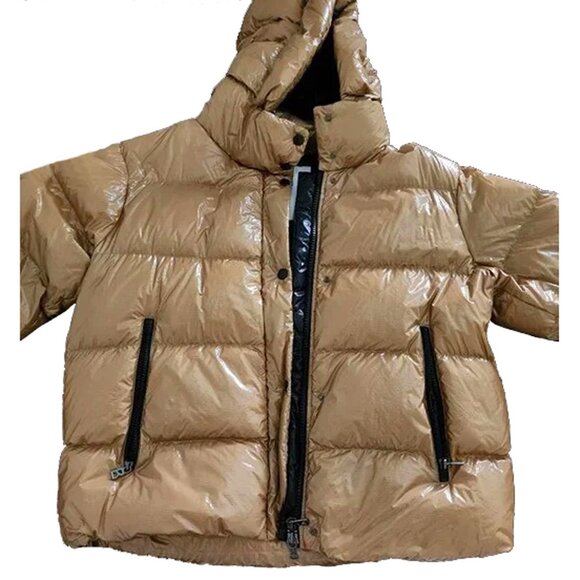 NEW $1100 Bogner Evelia Down Puffer Jacket! 8 10 12 14 Tan Luxury Lacquered Look - Picture 6 of 6